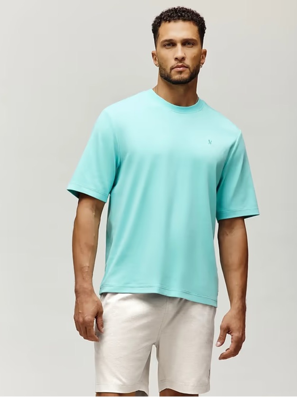 Psycho Bunny Adam Interlock Tee Short Sleeve Shirt Aqua Haze Mens Sz. 6/L